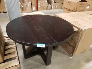 48" Wood Dining Table - Cracked Top - As Is