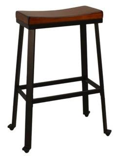 Thea 30 in. Chestnut Saddle Seat Stool