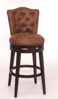 Tufted Archback Swivel Counter Stool - 10068-101302 - Chocolate Faux Leather