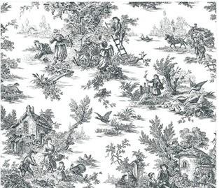 (3)SantaMarina Champagne Toile 33' L x 20.5" W Wallpaper Roll
