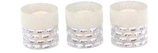 Modern Cylindrical Glass Votive, Silver 