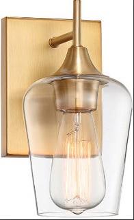 Hickerson 1-Light Armed Sconce Warm Brass