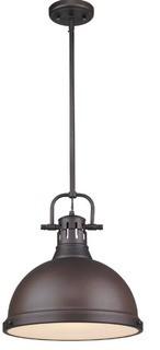 Duncan 1-Light Rubbed Bronze Pendant with Rod