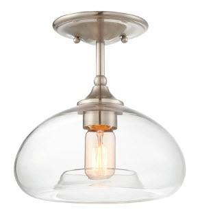 Westerlund 1-Light Semi Flush Mount, Brushed Nickle 