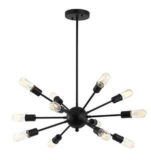 Light Society LS-C172-BLK Meridia Sputnik Style Chandelier, Black Plated