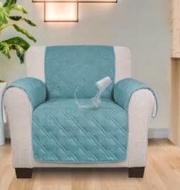 Box Cushion Recliner Slipcover 79x68", Blue