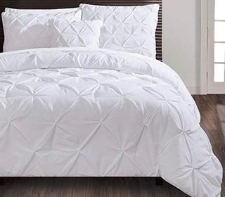 Pamella 4 Piece Comforter Set, King, White