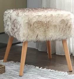 Dukes Chic Faux Fur Vanity Stool