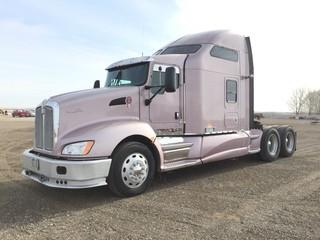 2010 Kenworth T660 T/A Truck Tractor c/w Cummins ISX 525 HP, 18 Spd, A/C, Air Ride Susp., 275/80r24.5 Front, 11R24.5 Rear Tires. Showing 1,614,356 Kms. Work Orders In Office. Safety Expires Dec 2019. S/N 1XKAD49X6AJ943901 