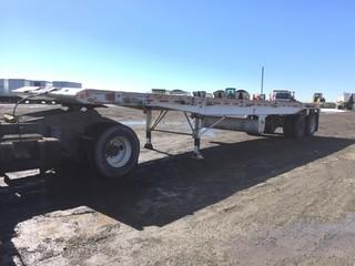 Fruehauf T/A Float Trailer c/w (9) Ratches Each Side, Live Roll, 10-20 Tires.  Work Orders Available. Wheatland County. Unit # 119. Safety Expires Jan. 2020. S/N 2AT808283AU202435 