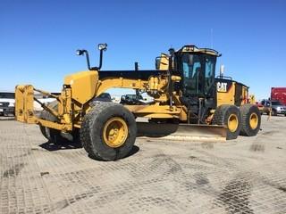 2012 Cat 14M VHP Plus Motor Grader c/w 16' Moldboard, WBM Snow Wing Low Pro, WBM Front Hyd. Q.A., Cat MS Ripper, Michelin Snow Plus 20.5R25 Tires. Showing 10,889 Hours. Work Orders Available. Wheatland County. Unit # 12602. S/N CAT0014MAR9J00469 