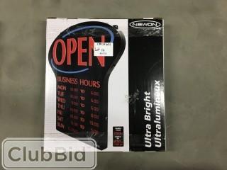 Newon LED Open Sign w/Business Hours