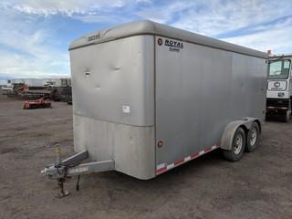 Royal Cargo 7'x17' T/A Ball Hitch Enclosed Trailer c/w 2 5/16" Ball, Custombuilt Wooden Storage Shelves, Swing Doors. Unable to verity serial number. S/N OBL 