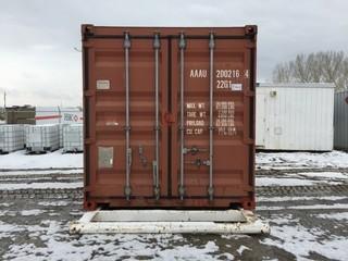 20' Storage Container c/w Skid Mount, Power, Side Door. S/N AAAU 2002164 