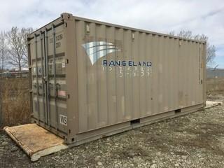 20' Storage Container c/w Skid Mount, Power, Lights. S/N CISU 1137547 