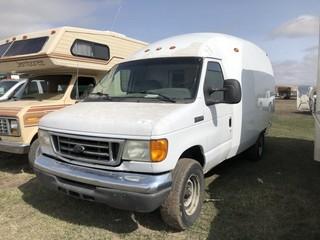 2004 GMC 3500 Cutaway Van c/w Vortec 6.0L V8, Auto, Unicell Fiberglass Body, Metal Storage Shelving. S/N 1GDHG31U241102851 