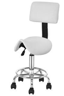 Adjustable Saddle Salon Rolling Massage Chair with Backrest