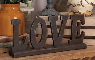 18 in. x 8 in. Home and Hearth "LOVE" Wooden Tabletop Decor