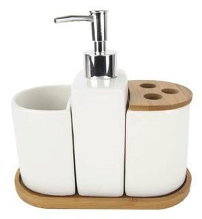 Bamboo Accents 4 Piece Bathroom Accessory Set