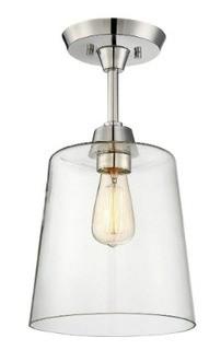 1-Light Semi Flush Mount Polished Nickle 