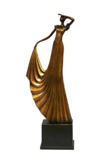 Poythress Graceful Polyresin Lady on Base Statue