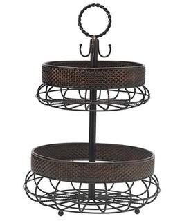 Gourmet Basics by Mikasa 5238695 Twist Fruit Basket One Size Black