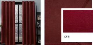 Bruno Solid Room Darkening Thermal Grommet Curtain Panels, Chili 52x84", Set Of 4
