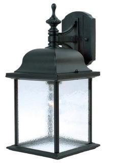 Mesa Outdoor Wall Lantern Black 15.5" H x 7" W x 8" D