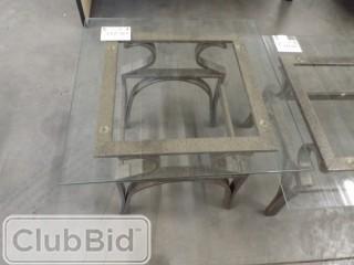 Glass Top Coffee Table & (2) Side Tables