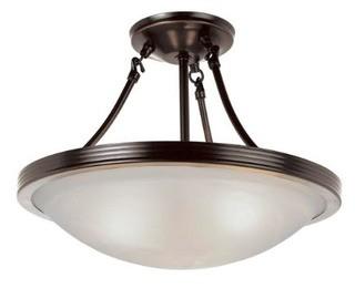Friese 3-Light Semi Flush Mount Rubed Oil Bronze