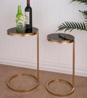 Sena Mirrored Round 2 Piece Nesting Tables