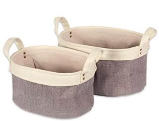 Set Of 2 Canvas Storage Bins 1 - 12 x 8 x 6", 1 - 14 x 10 x 7", 