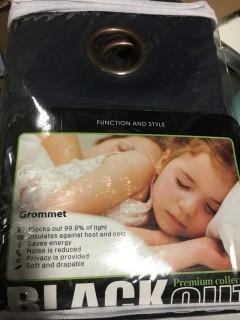 Set Of 2 Blackout Curtains, Dark Grey 52x108"