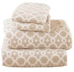 Hindsboro Polar Arbour Geometric Microfiber Sheet Set Queen, Taupe