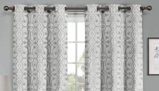 Duck River Textile Dawn Floral Grommet Top Window Curtain 2 Panel Set 76 X 84" Gray