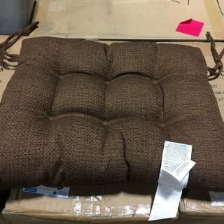 Set of 2 Chair Cushions, Brown 18x20'