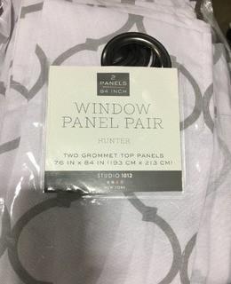 Set Of 2 Window Panels, Grey, 76x84"