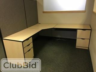 L-Shaped Desk 6'x6' w/5 Drawers & Lateral Filing Cabinet