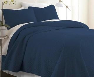 Glennville 3PC  Coverlet Set Queen, Navy