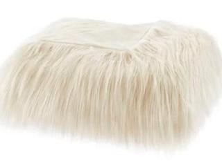 Dover Faux Fur Throw, Ivory