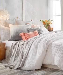 Shanell Dot Fringe Comforter Set, Queen