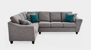 Ella L Shaped Upholstered Sectional, Light Grey