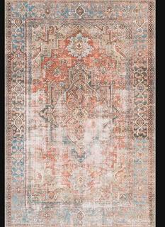 Loren - LQ-15 Area Rug 8'4" x 11'6" Terracotta/Sky