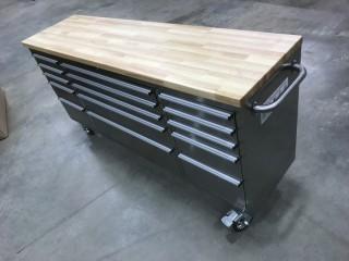 New 72" 15 Drawer Tool Box, Part # HTC-7215W