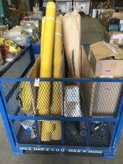 Quantity of Piping Flanges, Valves, Roll of Screen, Spray Bottles, Portable Spill Kit, Yellow Post Guards (x8) Note: Steel Container Not Included