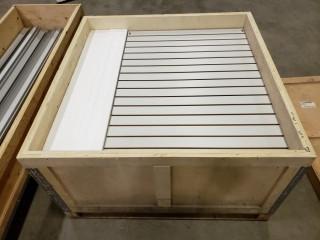 Travel Crated Aluminum Frame Slatwall Trade Booth, Wheeled Frame Crate, Designed For 10x20 Show Display Area