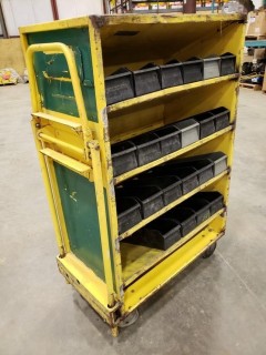 Steel Parts Cart With Bins