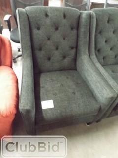 Qty of (2) Dark Grey Fabric Arm Chair