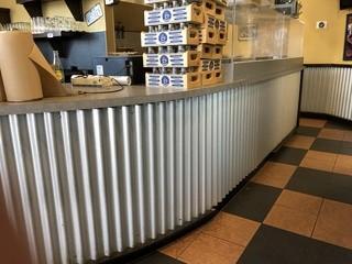 L-Shaped Food Service Counter Approx. 11' X 15' **Note: Buyer Responsible For Loadout** Counter Only Contents Not Included**