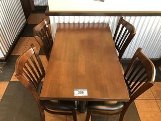 Wood Dining Table C/w (4) Chairs